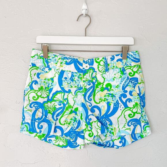 Lilly Pulitzer Blue and Green Callahan Shorts size 2 - Picture 5 of 5